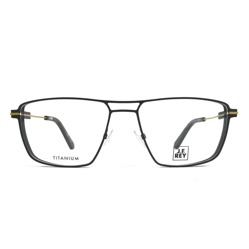 J. F. Rey Eyeglasses Frame JF3053 0850 Matte Black Yellow Titanium 54-16-145
